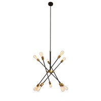 Axel Collection Chandelier D27.2 H32.5 Lt:10 Black And Brass Finish