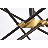 Axel Collection Chandelier D27.2 H32.5 Lt:10 Black And Brass Finish