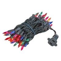 Novelty Lights 50 Light Multi Christmas Mini String Light Set Black Wire Indooroutdoor Ul Listed 11 Long