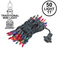 Novelty Lights 50 Light Multi Christmas Mini String Light Set Black Wire Indooroutdoor Ul Listed 11 Long