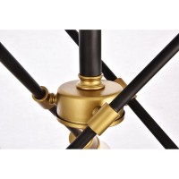 Axel Collection Flushmount D17.1 H16.6 Lt:6 Black And Brass Finish