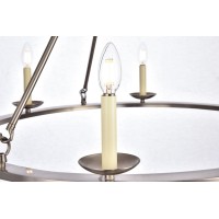 Maine Collection Chandelier D32.4 H23.25 Lt:6 Burnished Nickel Finish