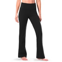 Safort 28 30 32 34 Inseam Regular Tall High Waisted Bootcut Yoga Pants, 2 Pockets, Black, L