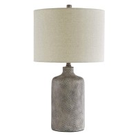 Signature Design By Ashley Linus Modern 25 Ceramic Table Lamp, Natural Stone Finish