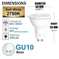 Ilc Gu10 Led Light Bulb 40 Watt Equivalent Color Changing 12 Colors 5W Dimmable Warm White 2700K Rgb Led Light Bulbs With Remote Control (Pack Of 8)