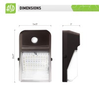 Asd Led Wall Pack Light With Photocell 15W 1606Lm Led Outdoor Wall Light 120-277V - Ul Listed - 3000K Warm White - Outdoor Garage Lights - Exterior Wall Light - Ip65 Waterproof