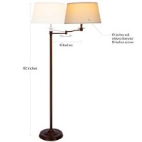 Brightech Caden Led Floor Lamp, Great Living Room Dacor, Tall Lamp With Swing Arm, Classic Lamp For Living Rooms & Offices, Industrial Standing Lamp For Bedroom Reading - Bronze