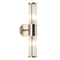 Ecobrt Brushed Nickel Bathroom Light Fixture Industrial Up Down Wall Vanity Sconce Indoor Farmhouse Glass Bath Vanity Light M