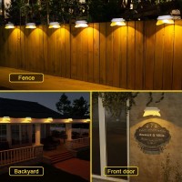 Roshwey Backyard Lights 6 Pack Solar Fence Lights With 9 Led Waterproof Outdoor Gutter Lights For Eaves Garden Landscape Yard