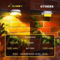 Roshwey Backyard Lights 6 Pack Solar Fence Lights With 9 Led Waterproof Outdoor Gutter Lights For Eaves Garden Landscape Yard