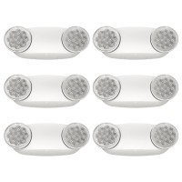 Spectsun Emergency Light White, Commercial Emergency Light With Battery Backup, Emergency Lighting Fixture/Emergency Light Combo/Emergency Sign Light//Emergency Light Home - 6 Pack (Round Head)