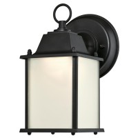 Westinghouse Lighting 6107500 Onelight Energy Star Led Outdoor Wall Fixture Textured Black Finish With Frosted Glass