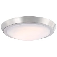 Westinghouse Lighting 6107300 11Inch Led Indoor Flush Mount Ceiling Fixture Brushed Nickel Finish With Frosted Acrylic Shade