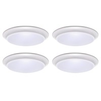 Lit-Path Led Flush Mount Ceiling Lighting Fixture, Dimmable 7 Inch 11.5W 900 Lumen, Aluminum Housing Plus Pc Cover, Etl Qualified, 4000K, 4-Pack