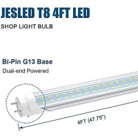 Jesled 4Ft T8 Led Type B Tube Light Bulbs, 24W 5000K Daylight White, 3000Lm, 4 Foot T12 Led Replacement For Flourescent Tubes, Ballast Bypass, Dual-End Power, Clear, Warehouse Shop Lights (12-Pack)