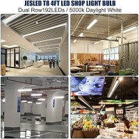 Jesled 4Ft T8 Led Type B Tube Light Bulbs, 24W 5000K Daylight White, 3000Lm, 4 Foot T12 Led Replacement For Flourescent Tubes, Ballast Bypass, Dual-End Power, Clear, Warehouse Shop Lights (12-Pack)