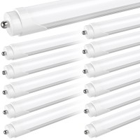 Jesled T8 T10 T12 8Ft Led Tube Light Bulbs, 50W 6000Lm, 5000K Daylight White, Single Pin Fa8 Led Replacement For Fluorescent Fixture, Frosted, Ballast Bypass, Warehouse Workshop Garage Lights 12-Pack