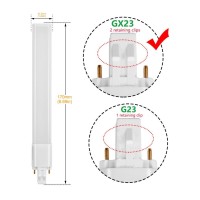 Amazing Power Gx23 Led Bulbs 6W Led 2Pin Pl Horizontal Recessed Lamp 13W Equivalent Cfl Bulbs Warm White 3000K 2Pack