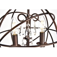 Wallace Collection Pendant D11.8 H13.8 Lt:3 Dark Copper Brown Finish