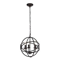 Octavia Collection Pendant D14 H15 Lt:3 Dark Brown Finish