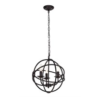 Octavia Collection Pendant D14 H15 Lt:3 Dark Brown Finish