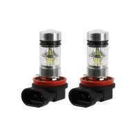 2Pcs 1000Lm 100W H8/H9/H11 Led Fog Drl Light Bulb Ip65 Water-Resistant 360 Beam Angle 6000K White