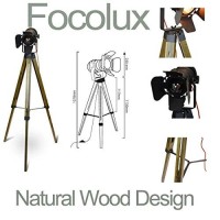 Industrial Tripod Floor Lamp For Living Room Bedroom, Vintage Standing Reading Lamp With Metal Wood Leg For Studio,Study Room And Office, Black (Blub Not Included))