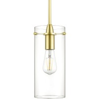 Satin Brass Pendant Lights Kitchen Island Large Clear Glass Pendant Light Fixture