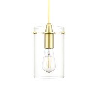 Satin Brass Pendant Lights Kitchen Island Medium Clear Glass Pendant Light Fixture