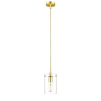 Satin Brass Pendant Lights Kitchen Island Medium Clear Glass Pendant Light Fixture