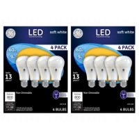 Ge Lighting Led A19 Light Bulb With Medium Base, 9-Watt, Soft White, 8-Pack, Non-Dimmable