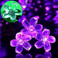 Fullbell String Lights, Purple Lights Room Decor Flower String Lights 33 Feet 100Led 8 Modes Wedding Party Indoor Outdoor Flower Lights Led Lights For Bedroom Birthday Decorations (Purple)