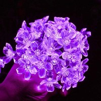 Fullbell String Lights, Purple Lights Room Decor Flower String Lights 33 Feet 100Led 8 Modes Wedding Party Indoor Outdoor Flower Lights Led Lights For Bedroom Birthday Decorations (Purple)