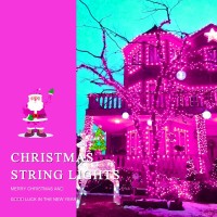 Fullbell Christmas Lights Pink Lights Christmas Decorations Flower String Lights 33 Feet 100Led 8 Modes Wedding Party Indoor Fl