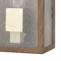 Mckenzie 1 Outdoor Sconce Dark Wood Print/Brushed Brass