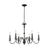 Collins 6 Chandelier Matte Black