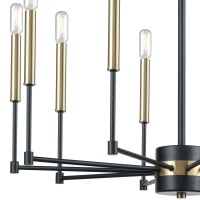 Livingston 10 Chandelier Matte Black/Satin Brass