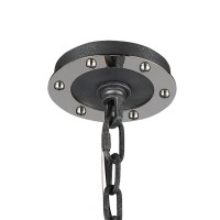 Riveted Plate 8 Chandelier Silverdust Iron/Polished Nickel