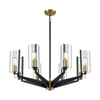 Blakeslee 8 Chandelier Matte Black/Satin Brass