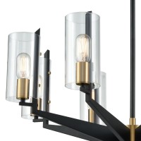 Blakeslee 8 Chandelier Matte Black/Satin Brass