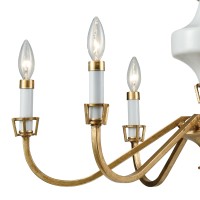 Ceramique 6 Chandelier Antique Gold Leaf