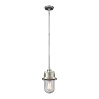 Briggs 1 Pendant Weathered Zinc/Satin Nickel