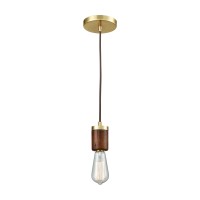 Socketholder 1 Pendant Satin Brass