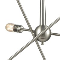 Delphine 6 Chandelier Satin Nickel