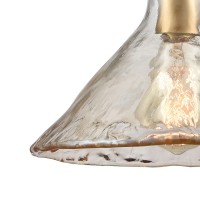 This pendant from the Handformed glass collection features a rippling silhouette of thick champagneplated handformed glass with Satin Brass hardwareWARNING This product can expose you to chemicals including lead and lead compounds which is known to the St