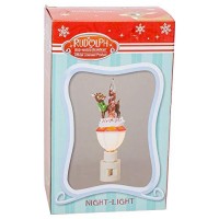 6.7 Inch Tall Rudolph North Pole Bubble Night Light, Resin