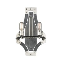 Riveted Plate 2 Wall Sconce Silverdust Iron/Polished Nickel