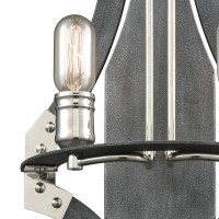 Riveted Plate 2 Wall Sconce Silverdust Iron/Polished Nickel