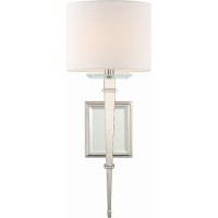 Crystorama Clifton 1 Light Polished Nickel Sconce