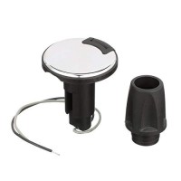 Attwood 910R2Psb-7 Lightarmor� 910R Series Round Plug-In Light Base - For All-Around Pole Light, 2-Pin, Black Stainless Cover